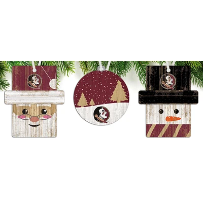 Florida State Seminoles 3-Pack Ornament Set