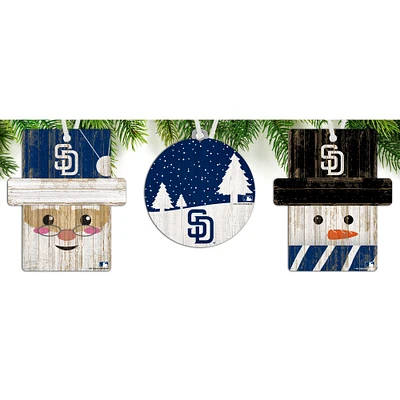 San Diego Padres 3-Pack Ornament Set