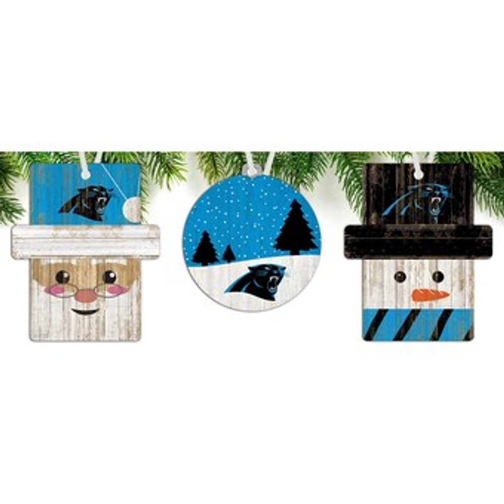 Carolina Panthers 3-Pack Ornament Set