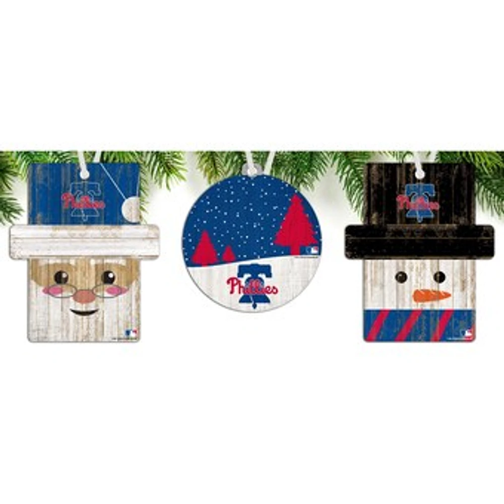 Philadelphia Phillies 3-Pack Ornament Set