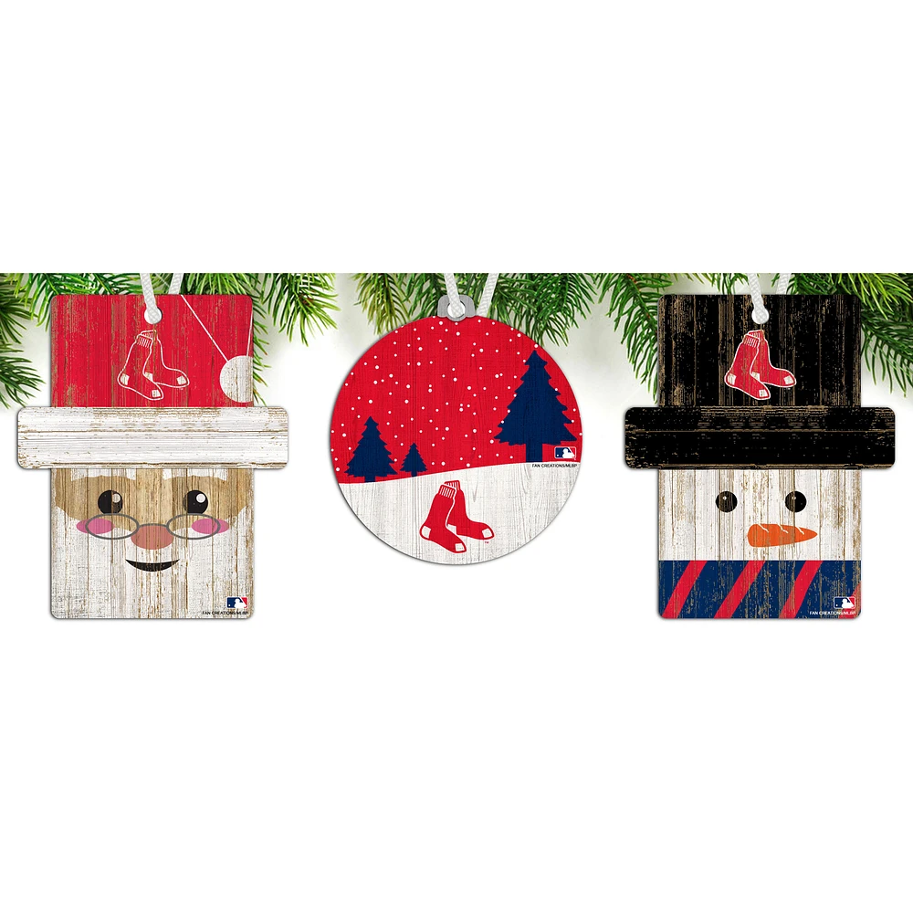 Boston Red Sox 3-Pack Ornament Set