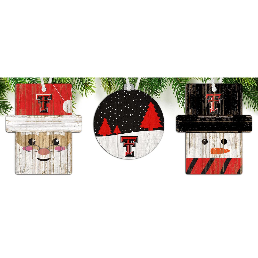 Texas Tech Red Raiders 3-Pack Ornament Set