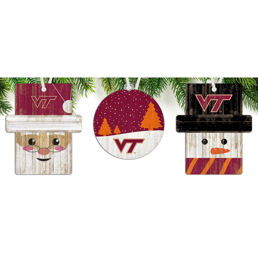 Virginia Tech Hokies 3-Pack Ornament Set