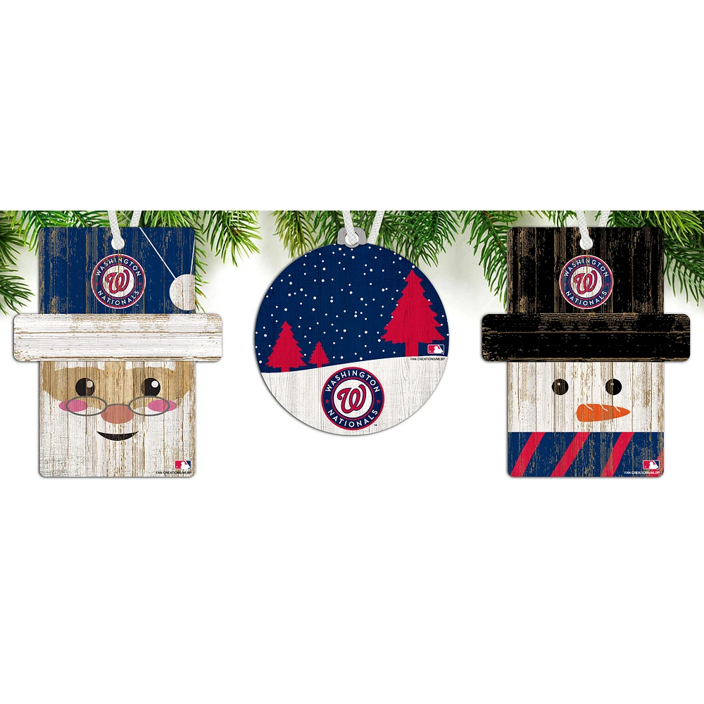 Washington Nationals 3-Pack Ornament Set