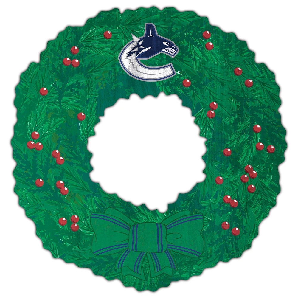 Vancouver Canucks 16'' Team Wreath Sign