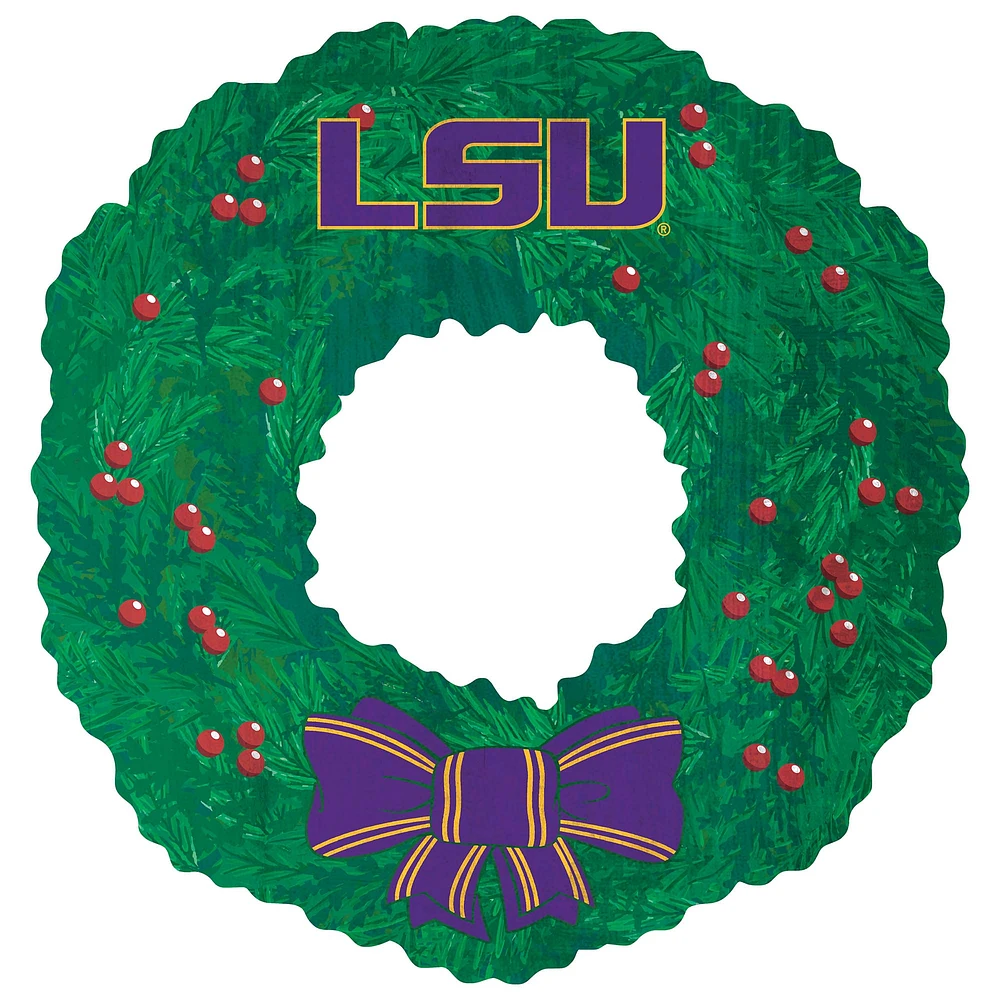 LSU Tigers 16'' Team Wreath Sign
