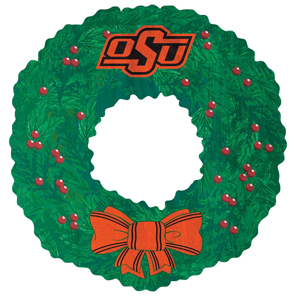 Oklahoma State Cowboys 16'' Team Wreath Sign