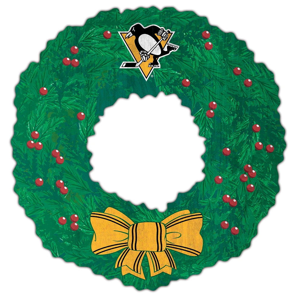 Pittsburgh Penguins 16'' Team Wreath Sign