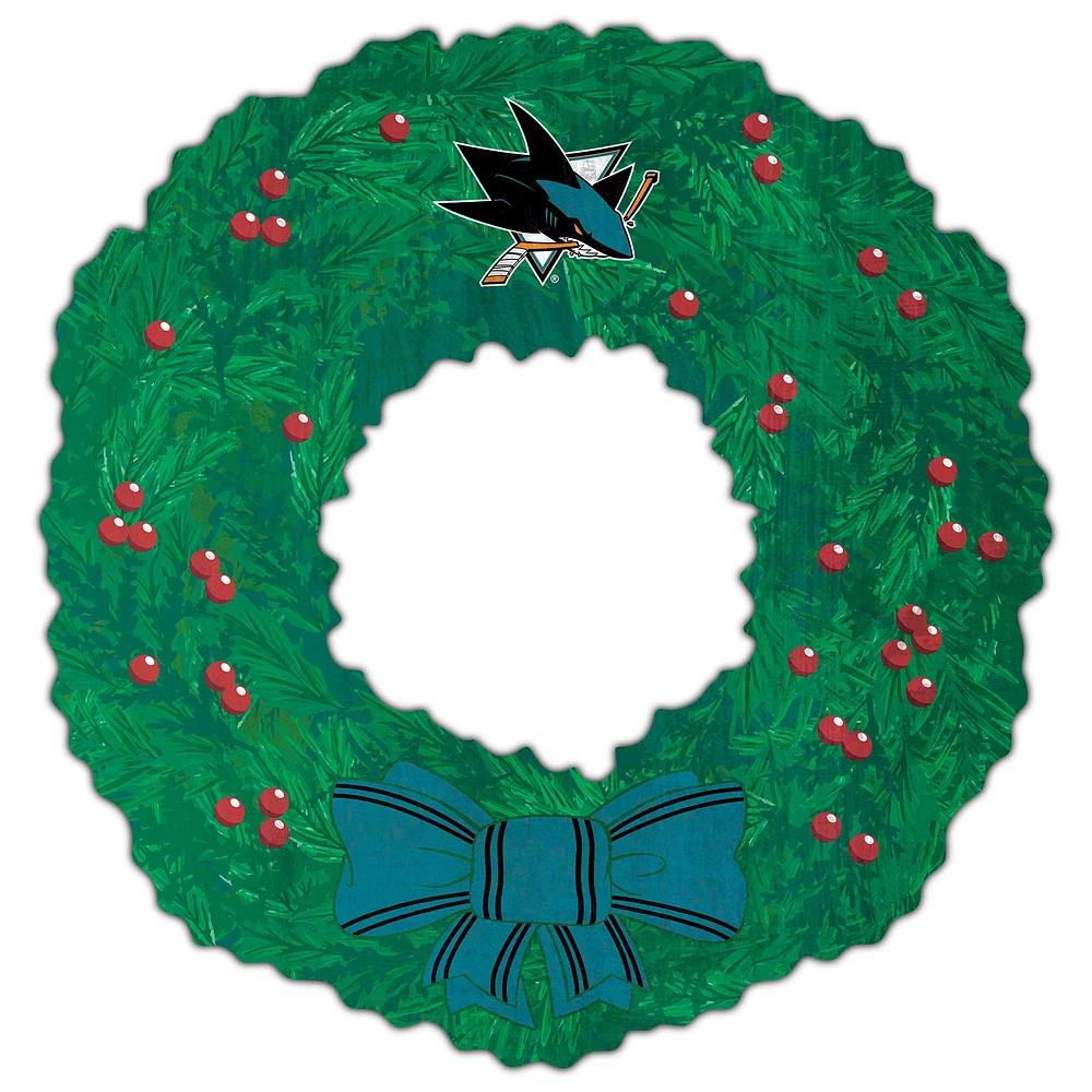 San Jose Sharks 16'' Team Wreath Sign