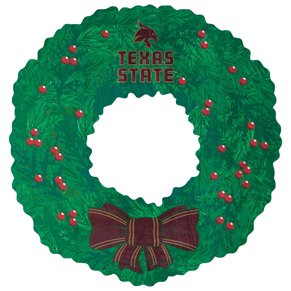 Texas State Bobcats 16'' Team Wreath Sign