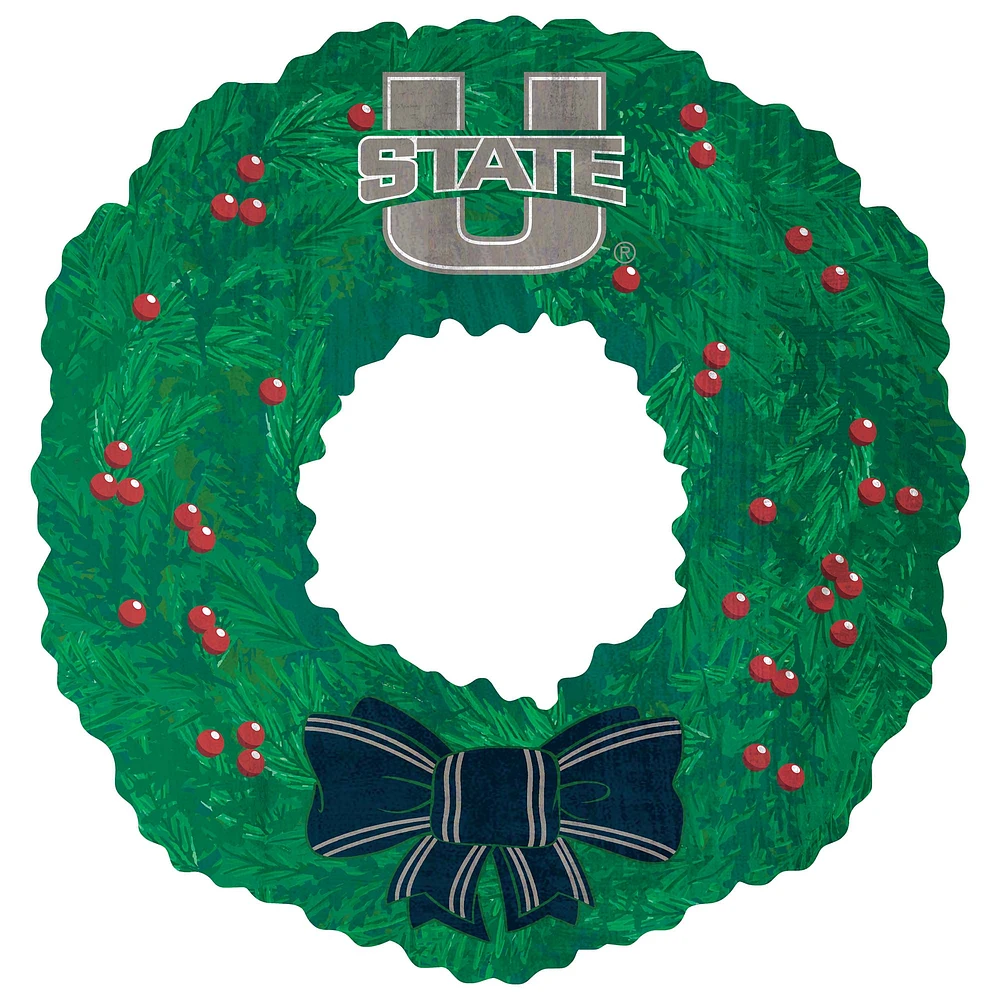 Utah State Aggies 16'' Team Wreath Sign