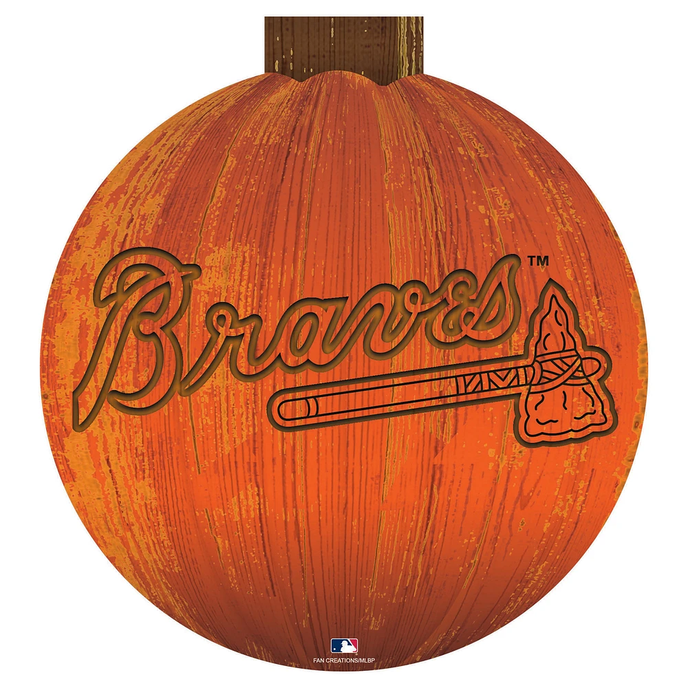Atlanta Braves 12'' Pumpkin Sign