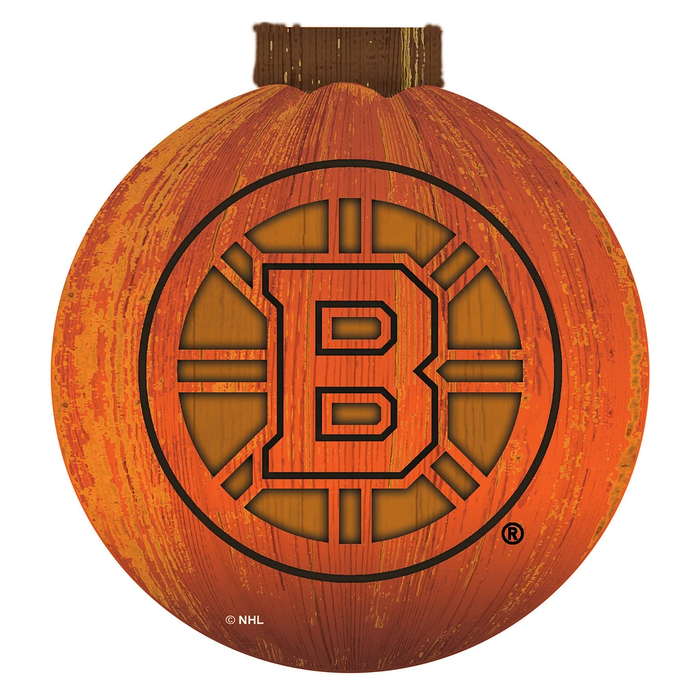 Boston Bruins 12'' Pumpkin Sign