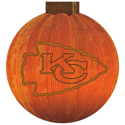 Kansas City Chiefs 12'' Pumpkin Sign