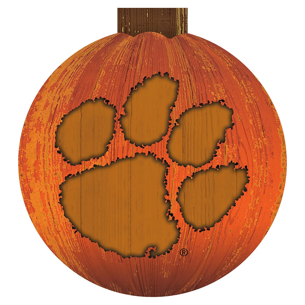 Clemson Tigers 12'' Pumpkin Sign