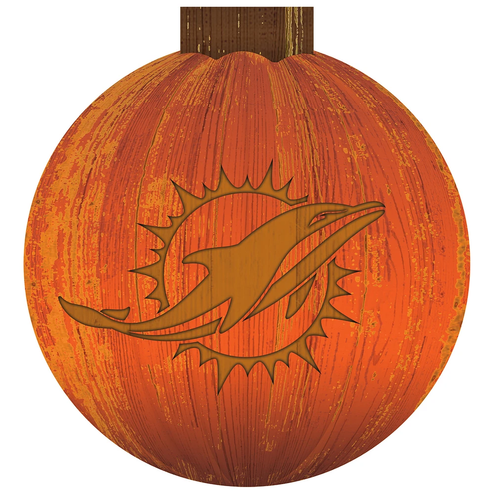 Miami Dolphins 12'' Pumpkin Sign