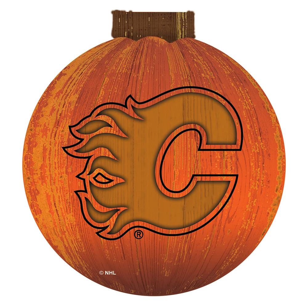 Calgary Flames 12'' Pumpkin Sign
