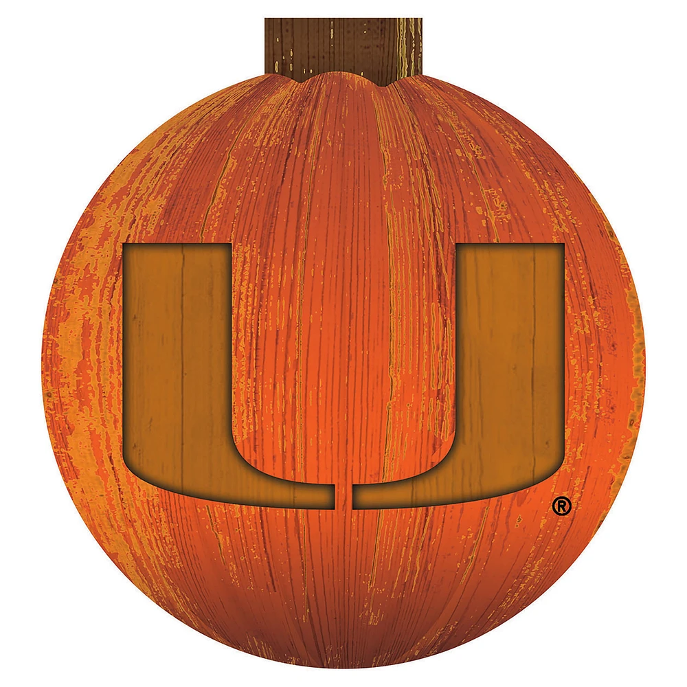 Miami Hurricanes 12'' Pumpkin Sign