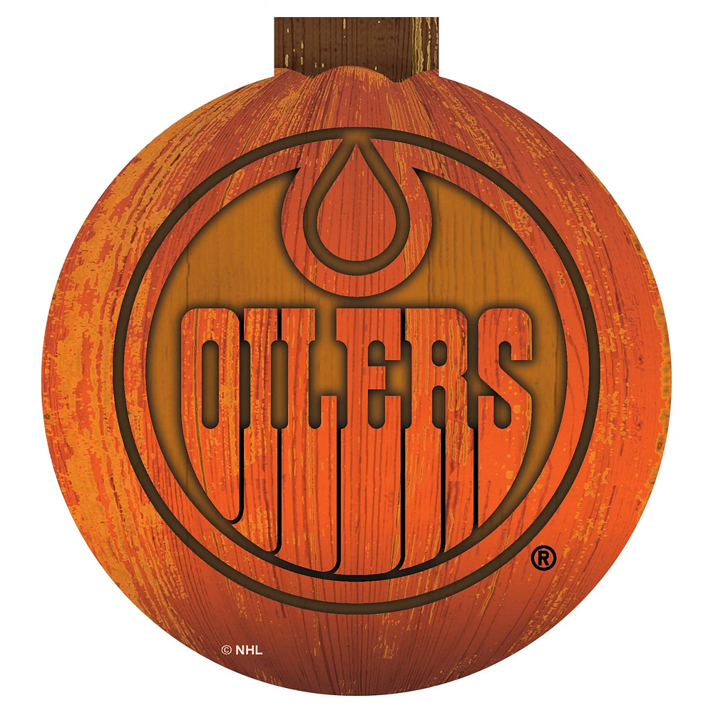 Edmonton Oilers 12'' Pumpkin Sign