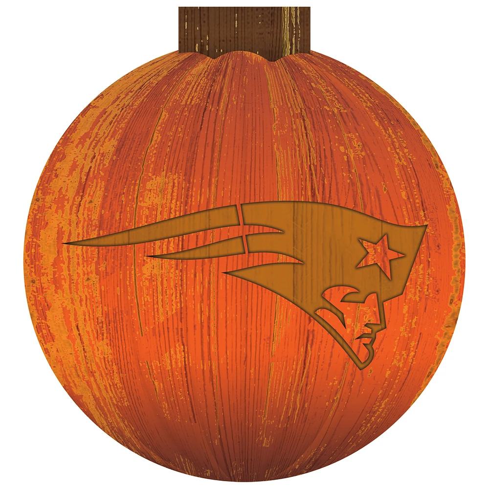 New England Patriots 12'' Pumpkin Sign