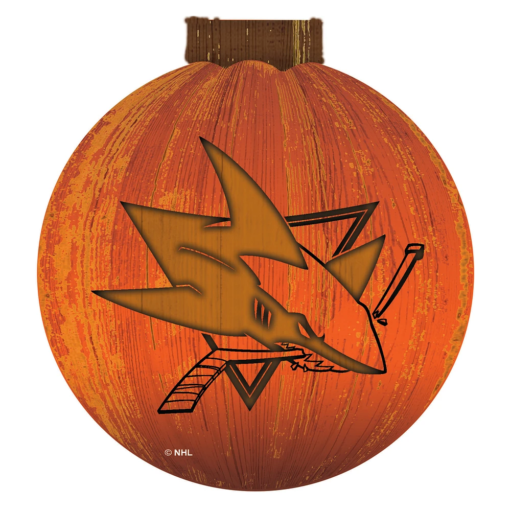 San Jose Sharks 12'' Pumpkin Sign