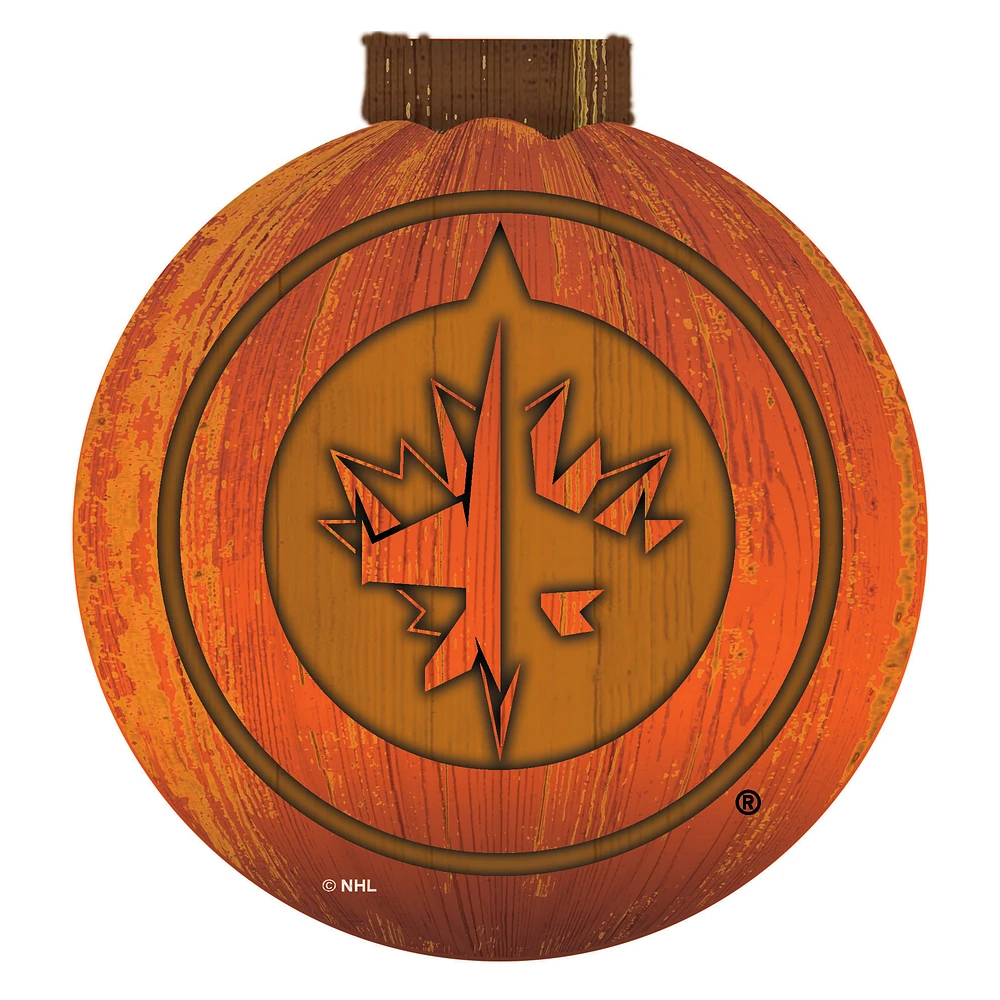 Winnipeg Jets 12'' Pumpkin Sign