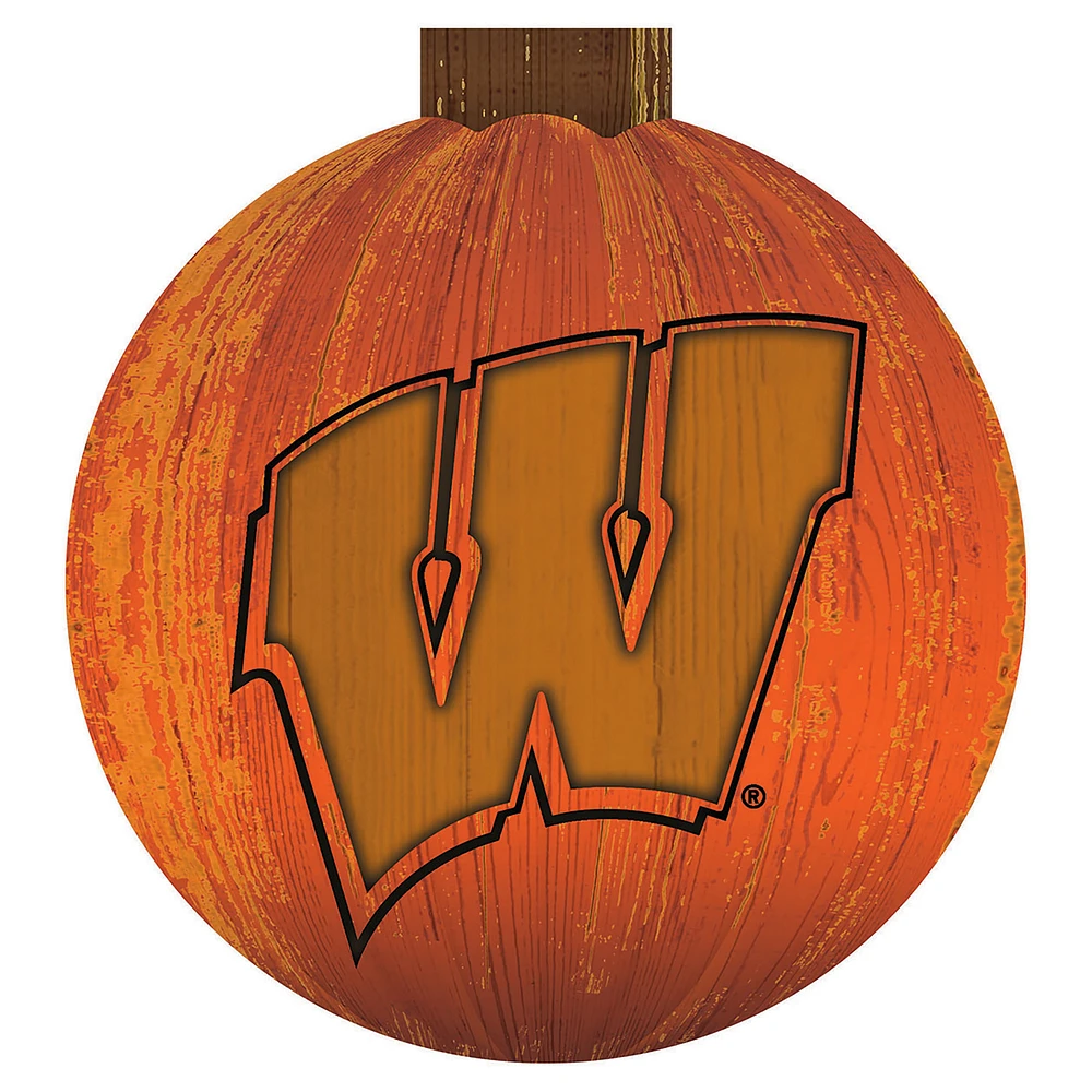 Wisconsin Badgers 12'' Pumpkin Sign
