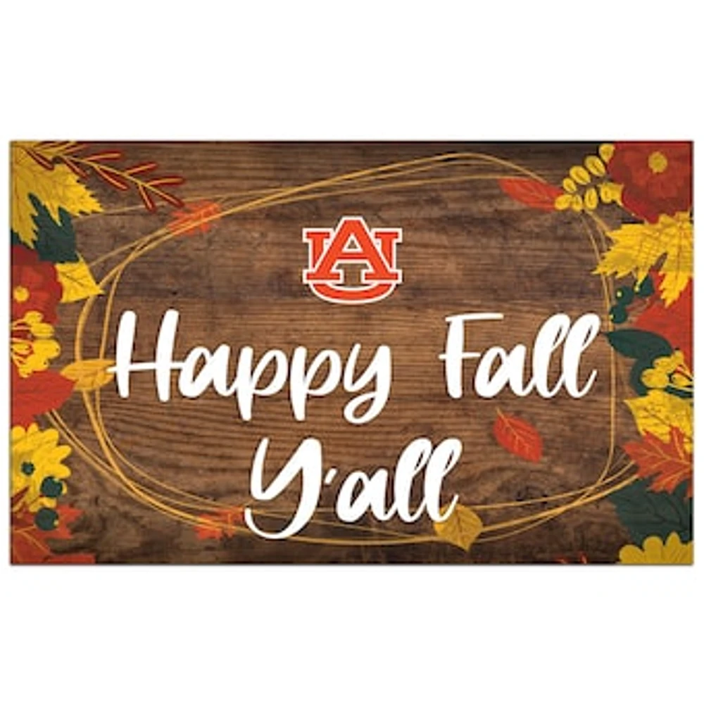 Auburn Tigers 11'' x 19'' Happy Fall Y'all Sign