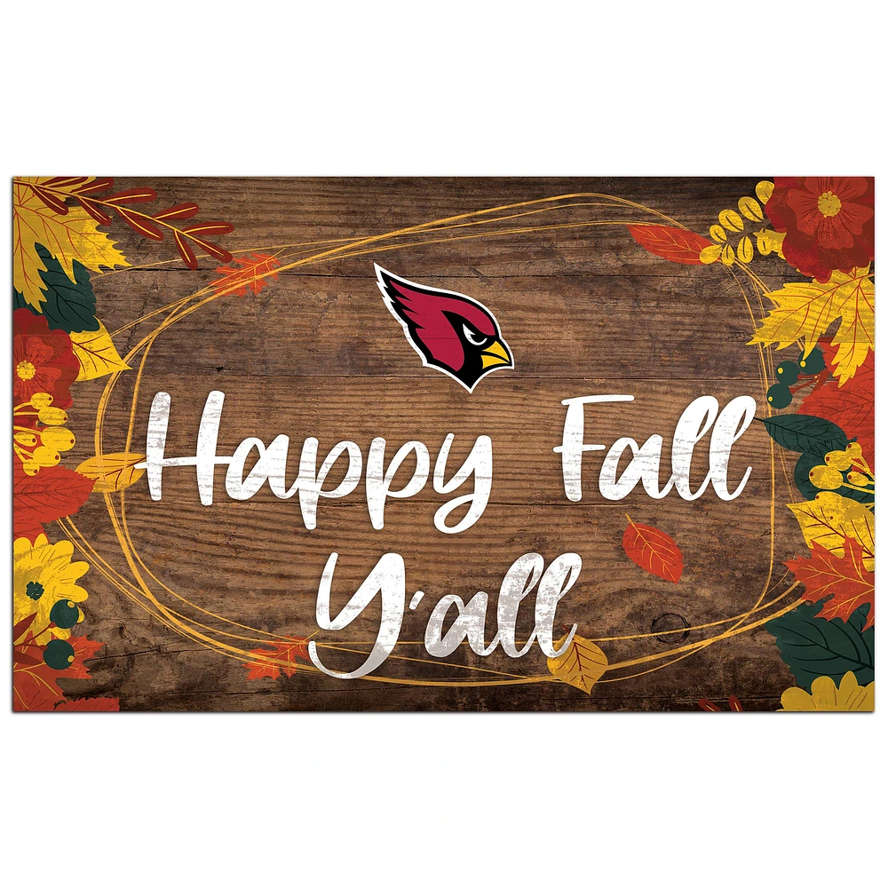 Arizona Cardinals 11'' x 19'' Happy Fall Y'all Sign