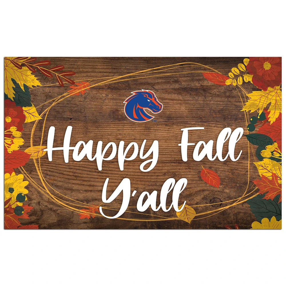 Boise State Broncos 11'' x 19'' Happy Fall Y'all Sign
