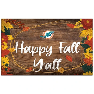 Miami Dolphins 11'' x 19'' Happy Fall Y'all Sign