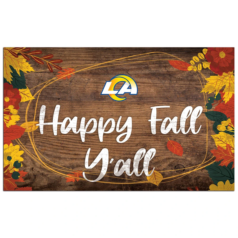 Los Angeles Rams 11'' x 19'' Happy Fall Y'all Sign