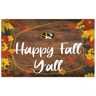 Missouri Tigers 11'' x 19'' Happy Fall Y'all Sign