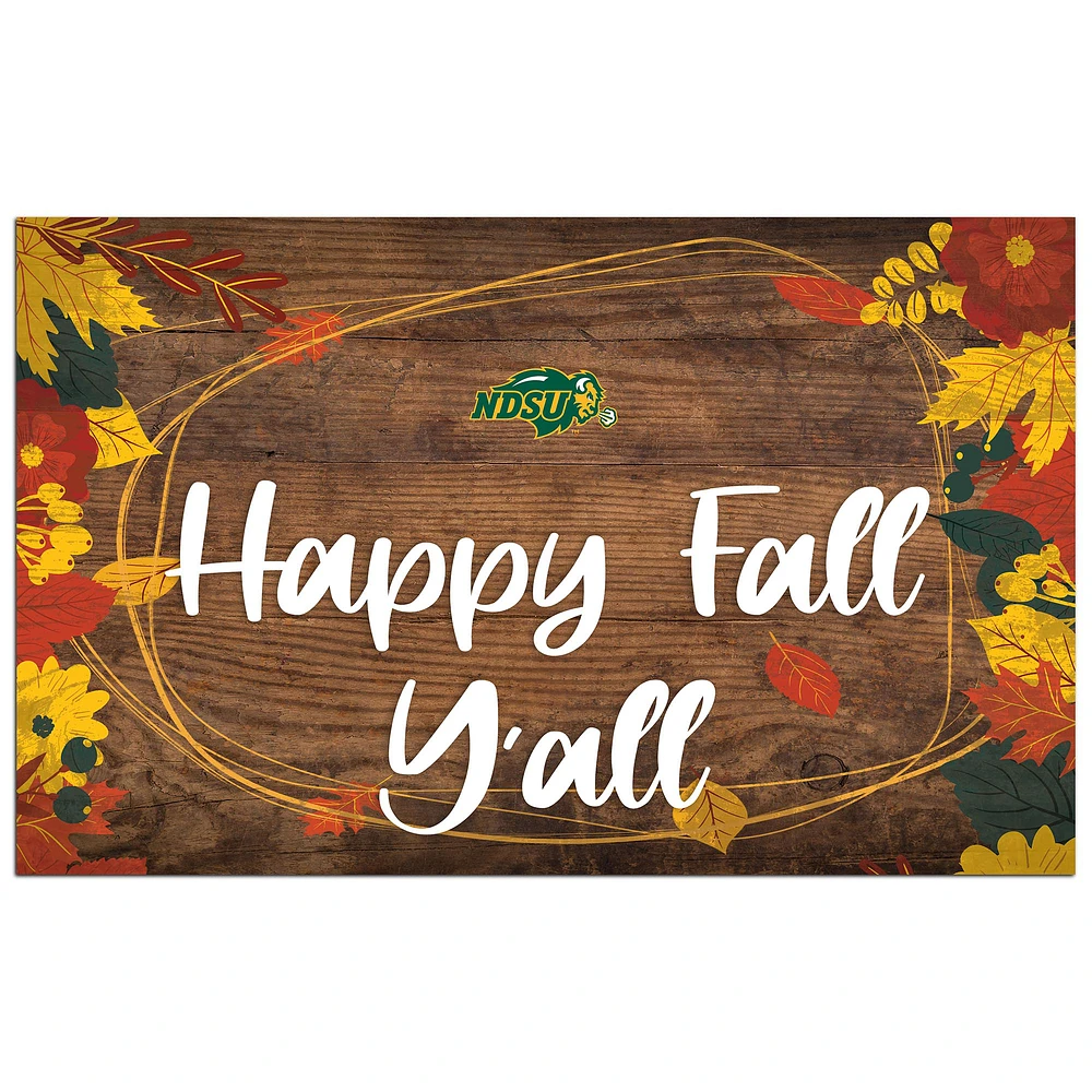 NDSU Bison 11'' x 19'' Happy Fall Y'all Sign
