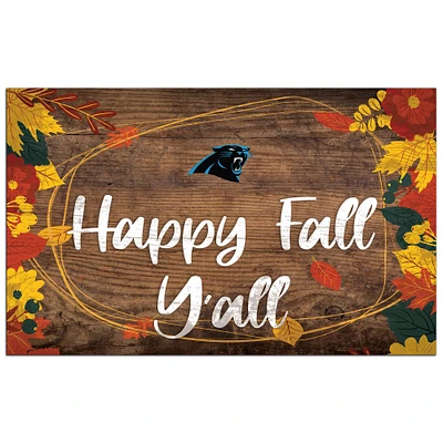 Carolina Panthers 11'' x 19'' Happy Fall Y'all Sign