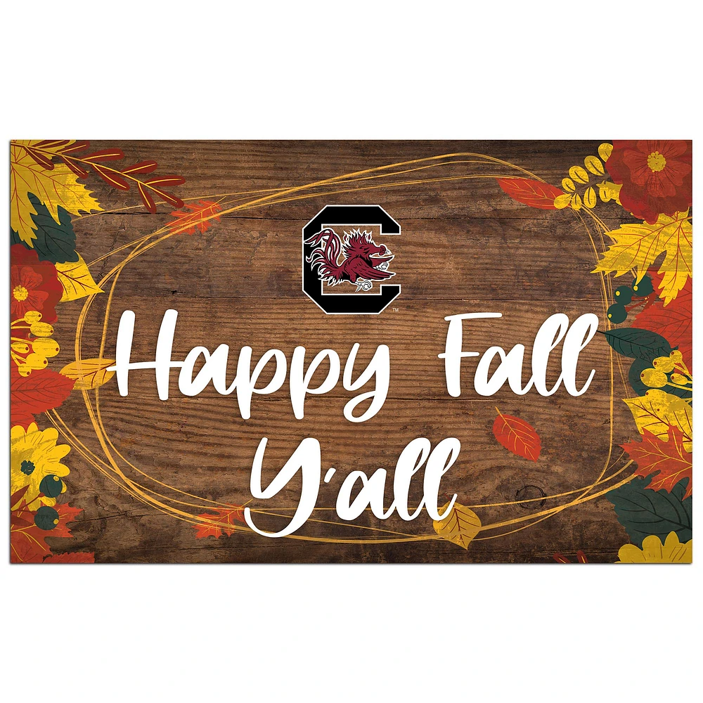 South Carolina Gamecocks 11'' x 19'' Happy Fall Y'all Sign