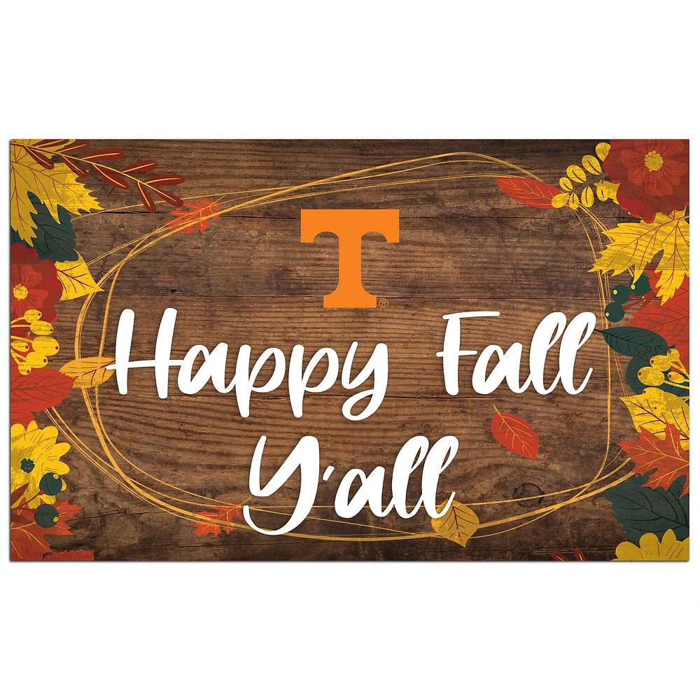 Tennessee Volunteers 11'' x 19'' Happy Fall Y'all Sign