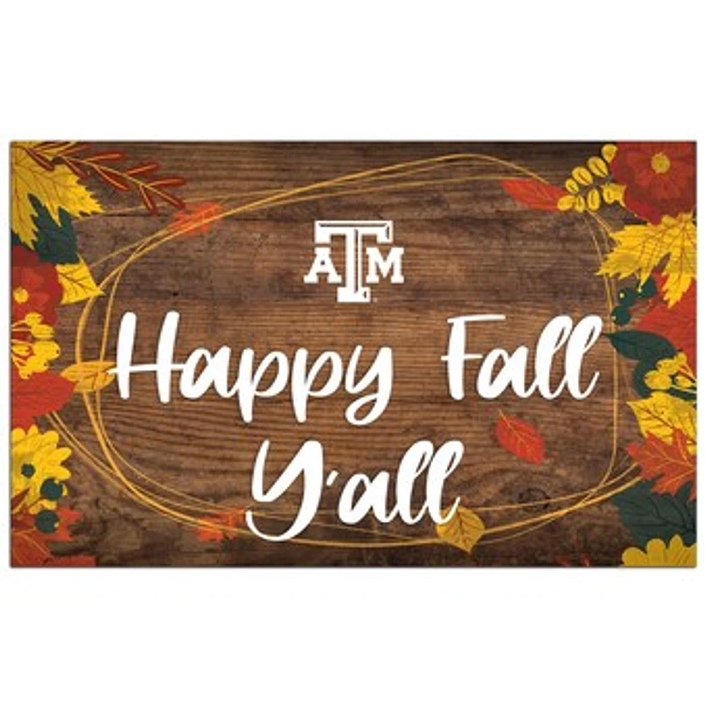 Texas A&M Aggies 11'' x 19'' Happy Fall Y'all Sign