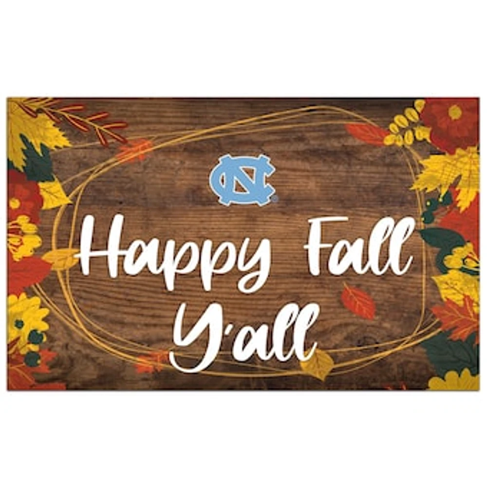 North Carolina Tar Heels 11'' x 19'' Happy Fall Y'all Sign