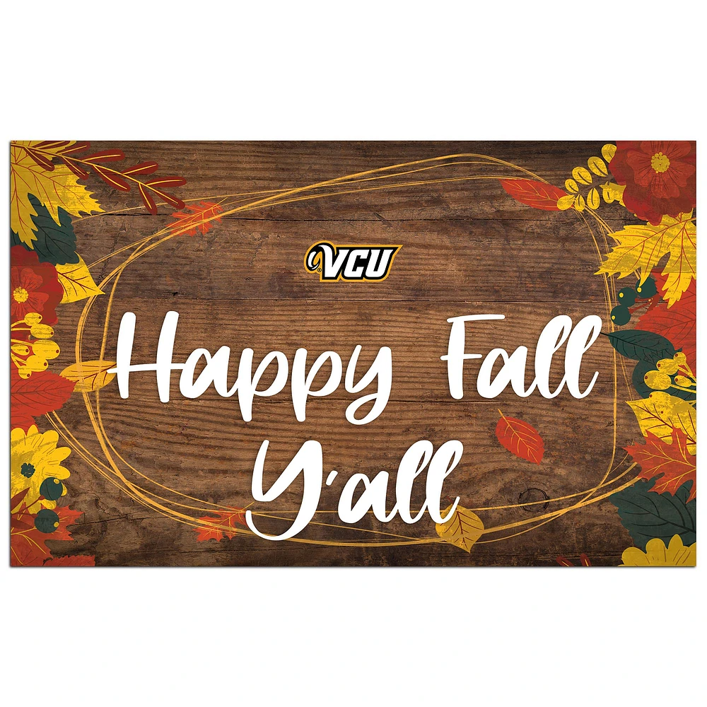 VCU Rams 11'' x 19'' Happy Fall Y'all Sign