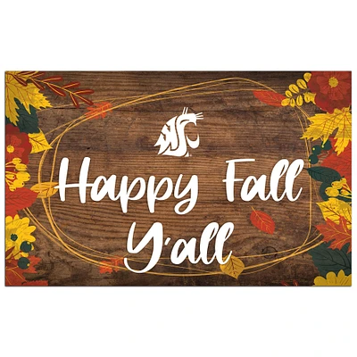 Washington State Cougars 11'' x 19'' Happy Fall Y'all Sign