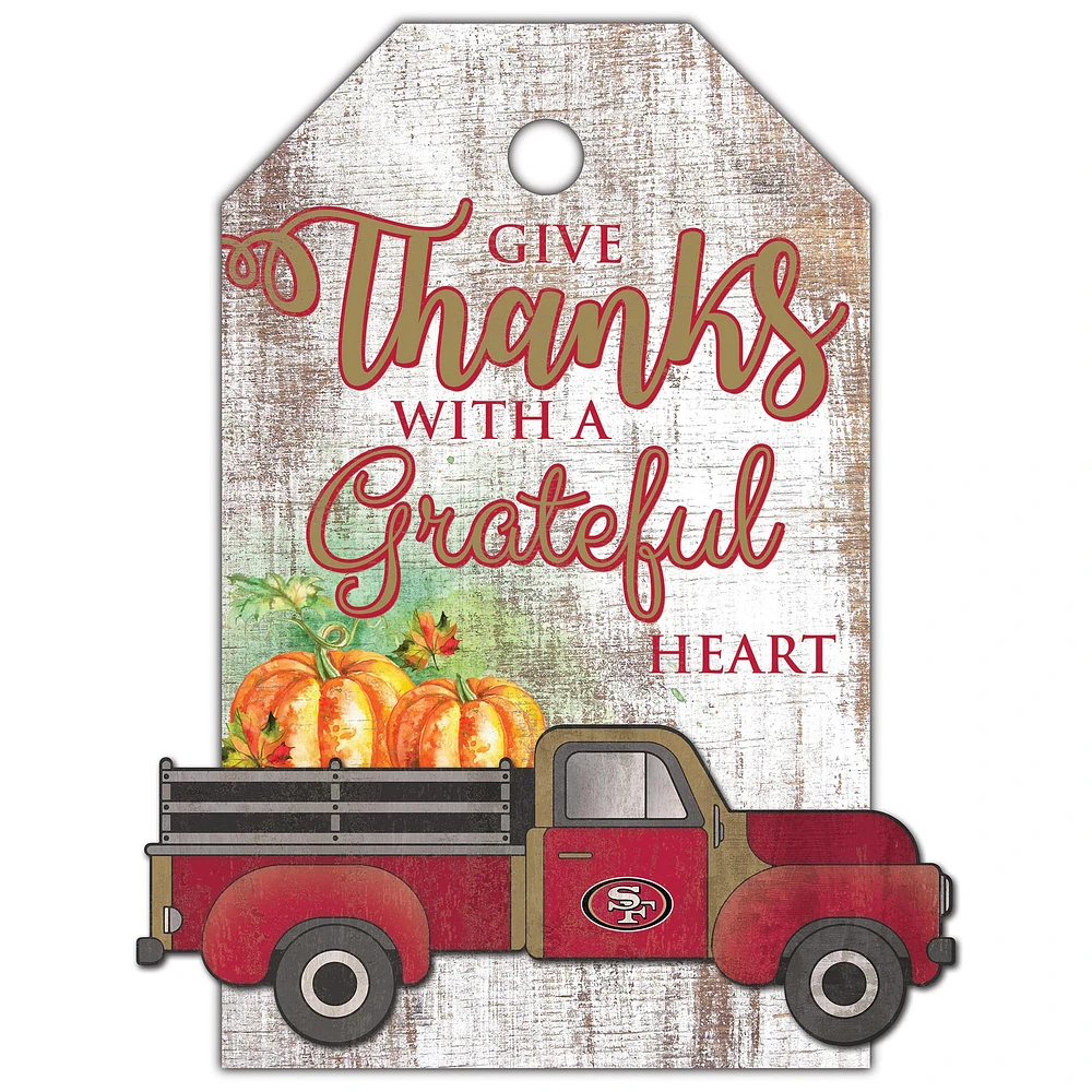 San Francisco 49ers 11'' x 19'' Gift Tag Truck Sign