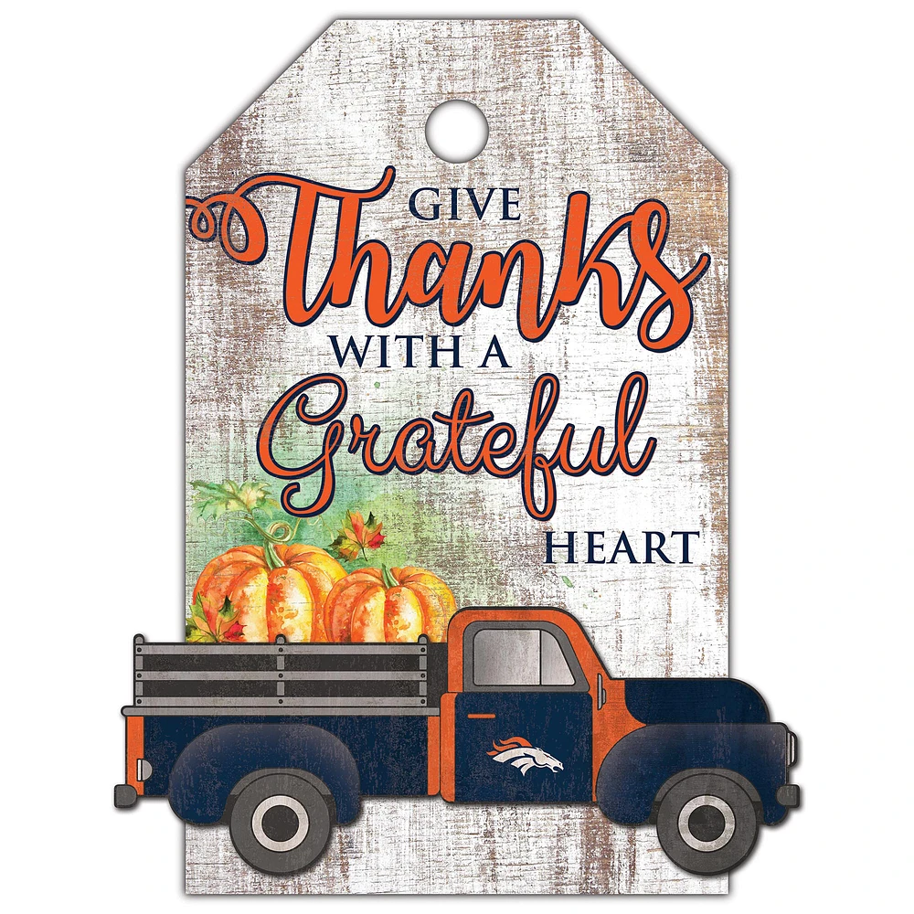 Denver Broncos 11'' x 19'' Gift Tag Truck Sign