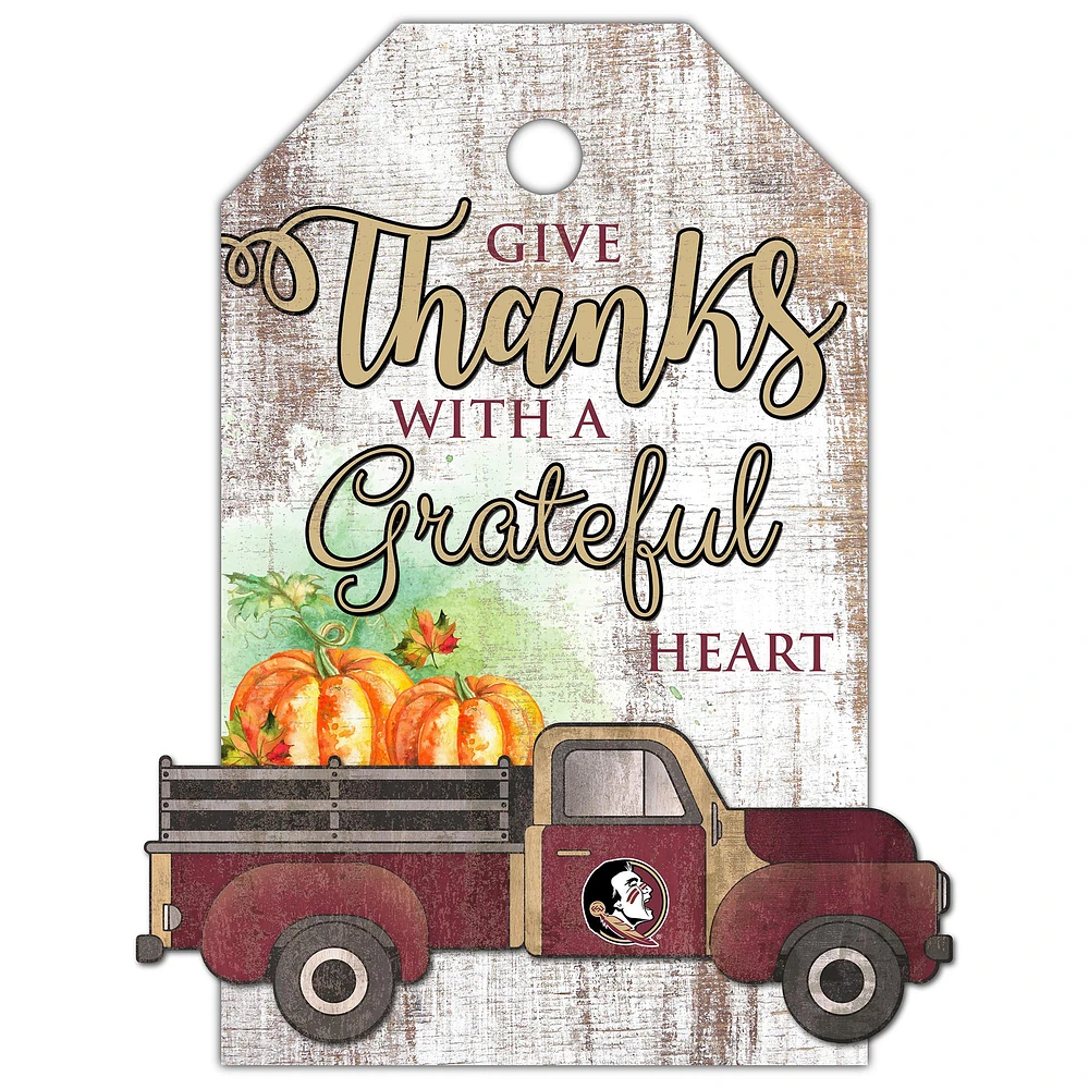 Florida State Seminoles 11'' x 19'' Gift Tag Truck Sign