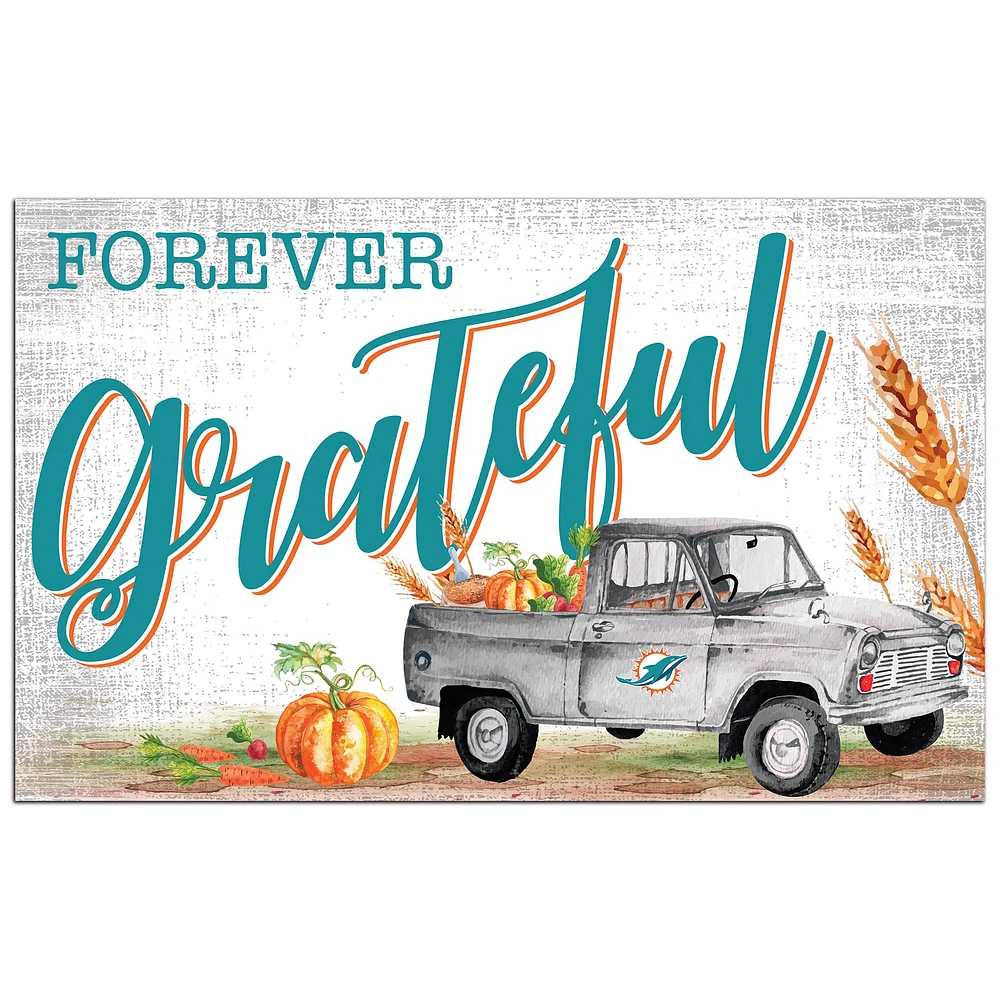 Miami Dolphins 11" x 19" Forever Grateful Sign