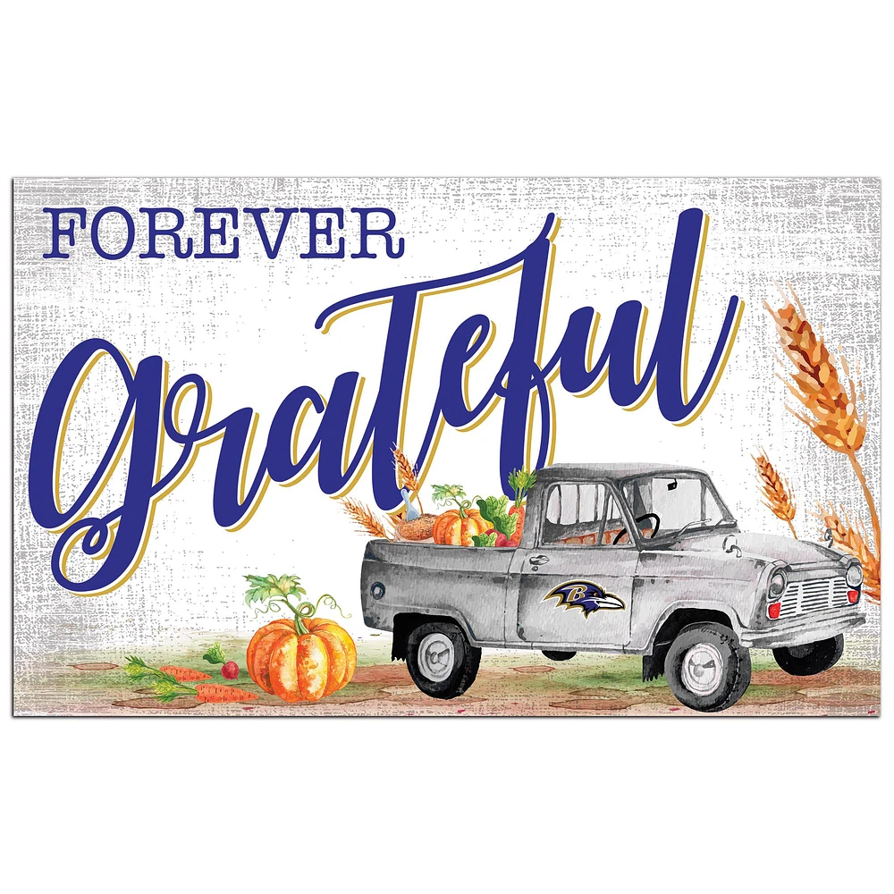 Baltimore Ravens 11" x 19" Forever Grateful Sign