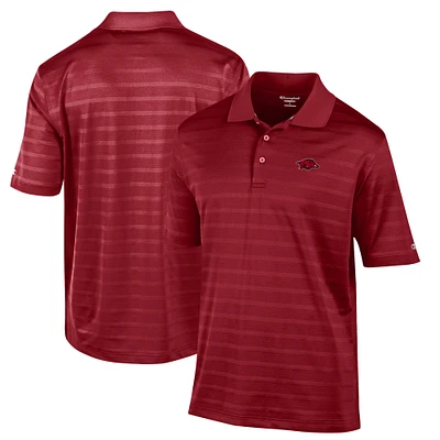 Men's Champion Red Arkansas Razorbacks Relaxed Fit Textured Solid Polo