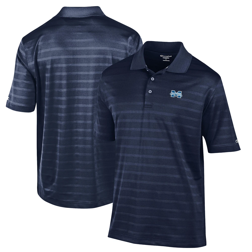 Men's Champion Blue Moravian Greyhounds Relaxed Fit Textured Solid Polo