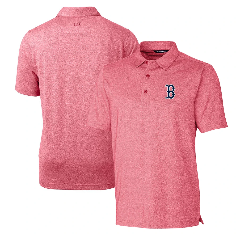 Men's Cutter & Buck Heathered Red Boston Red Sox Forge Stretch Polo