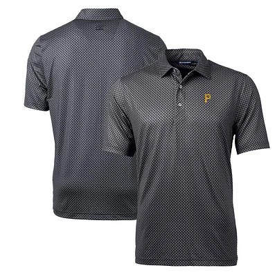 Men's Cutter & Buck Black Pittsburgh Pirates Pike Banner Print Polo